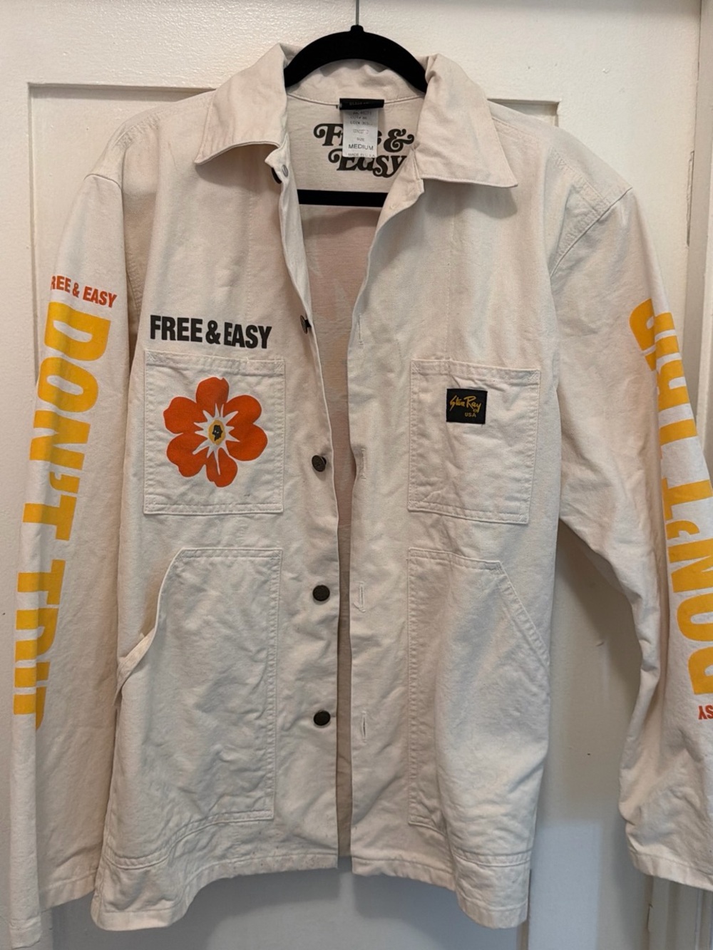 Free & Easy Cream Work Jacket and Pants matching set